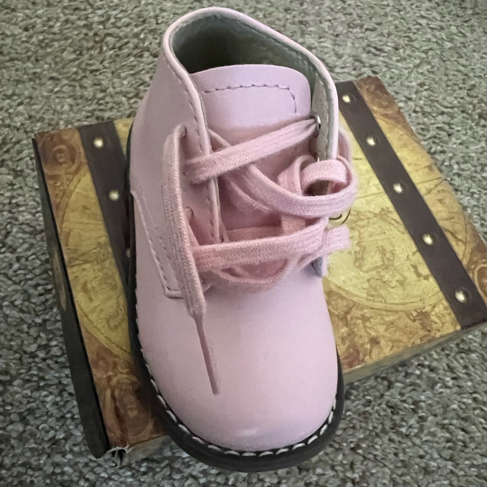 Pink Footmates baby girl walking shoes